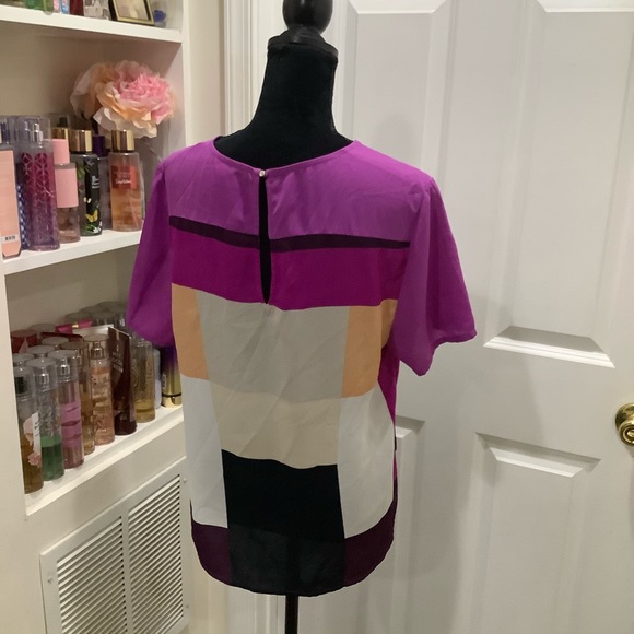 Color-block Back Button Blouse - Picture 4 of 5